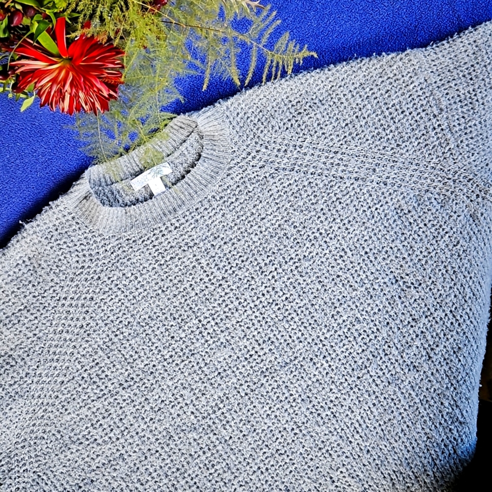 Womens Abound Cropped Sweater Gray Size S